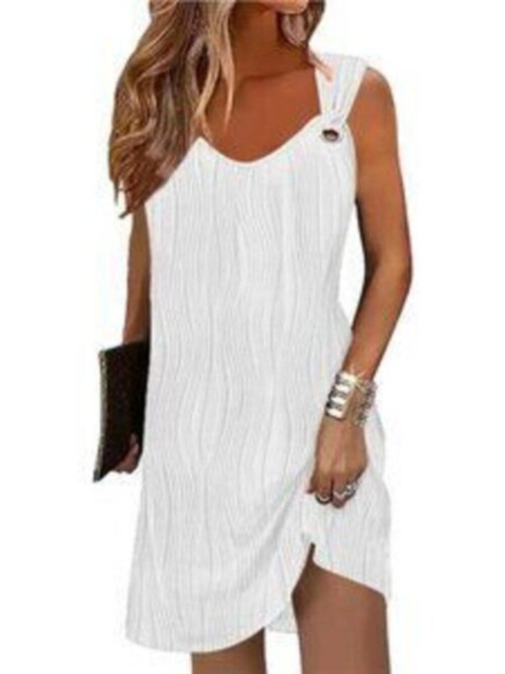 Women's Sundress Sleeveless Swimsuit Cover Ups Casual Tank Tshirt Dress